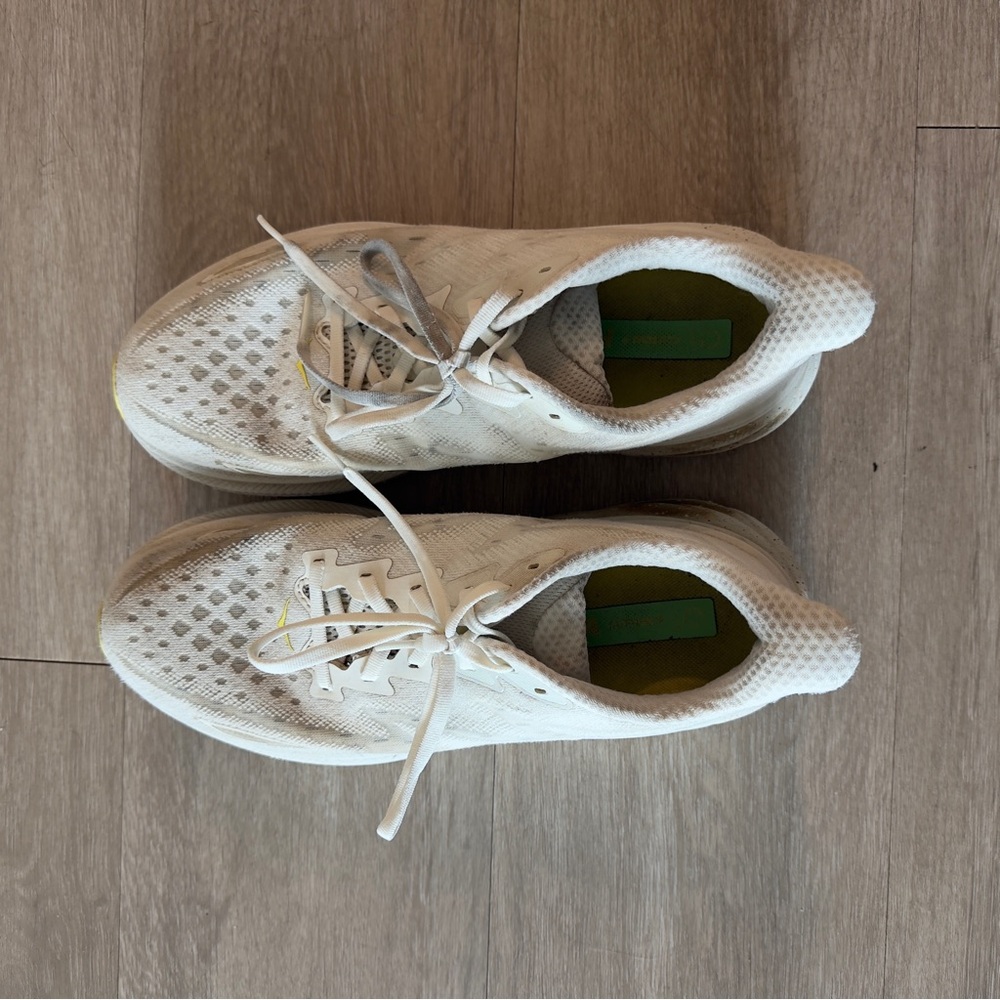 White Hoka Clifton Running Shoes